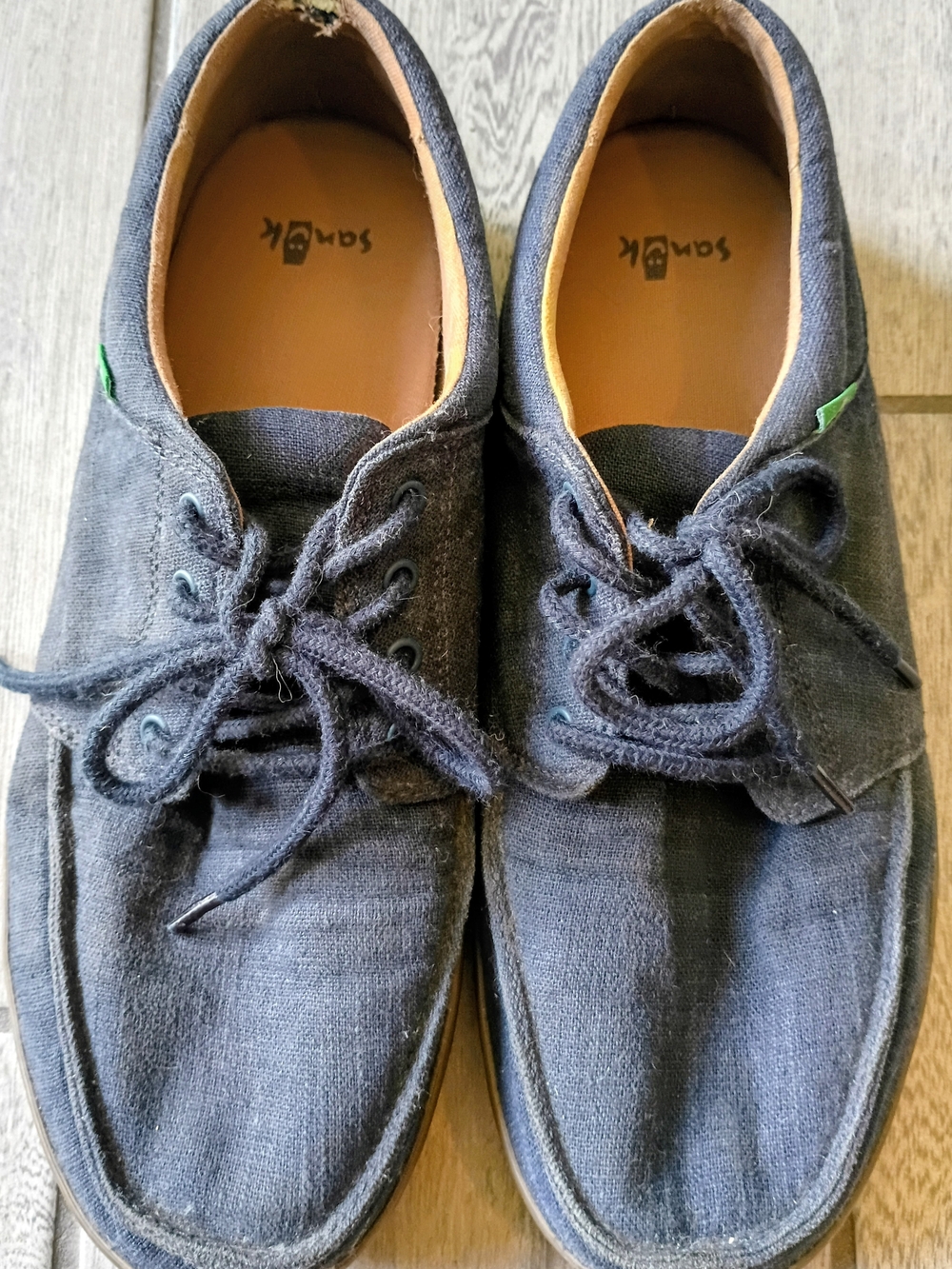 Sanuk Men's Dark Navy Canvas Lace-Up Boat Shoes